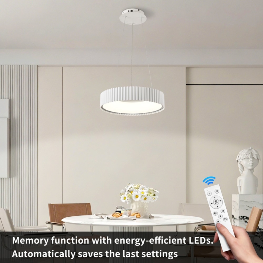 BRILAGI - LED-dimbar pendellampa med vajerupphängning FALCON MODERN LED/30W/230V 3000-6000K Ø 40 cm vit + fjärrkontroll