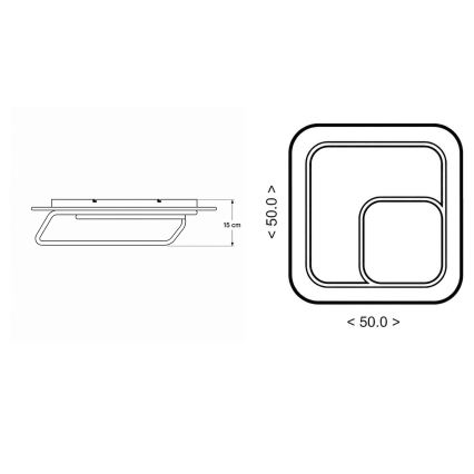 BRILAGI - LED Dimbart takarmatur FLARE LED/81W/230V 3000-6000K 50x50 cm vit/svart + fjärrkontroll