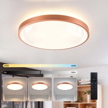 BRILAGI - Dimmbar LED-taklampa GLASS POOL DOUBLE LED/60W/230V Ø 50 cm kopparfärgad + fjärrkontroll