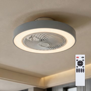 Brilagi - Dimmbar LED-taklampa med fläkt LED/38W/230V 3000-6500K 3000-6500K Ø 50 cm grå + fjärrkontroll