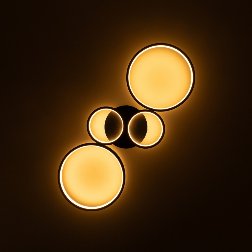Brilagi - Dimmbar LED-taklampa RINGO LED/34W/230V 3000-6000K 28x78 cm svart + fjärrkontroll