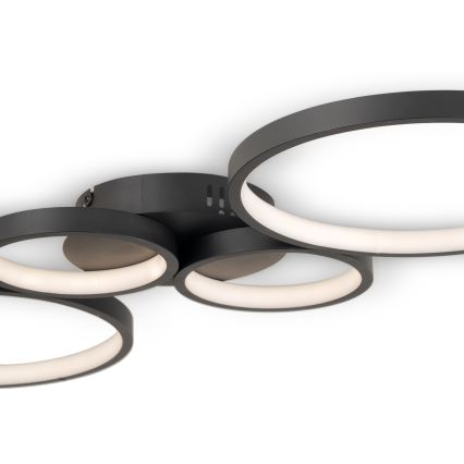 Brilagi - Dimmbar LED-taklampa RINGO LED/34W/230V 3000-6000K 28x78 cm svart + fjärrkontroll