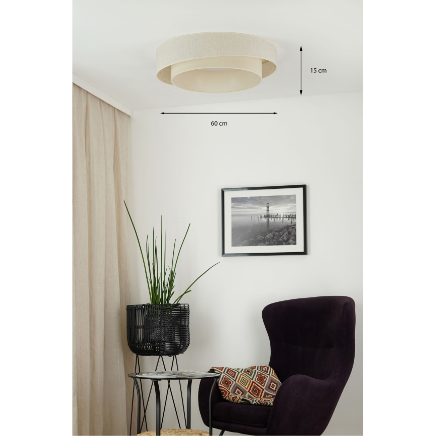 Brilagi - Dimmbar LED-takarmatur SHINE LED/24W/230V Ø 60 cm 3000/4000/6500K krämvit + fjärrkontroll