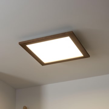 Brilagi - Dimmbar LED-taklampa SLIMFRAME WOOD LED/36W/230V 49,5x49,5 cm 3000-6000K mörkbrun + fjärrkontroll