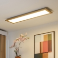 Brilagi - Dimmbar LED-taklampa SLIMFRAME WOOD LED/58W/230V 124x34 cm 3000-6000K brun + fjärrkontroll