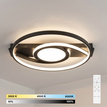 Brilagi - Dimmbar LED-taklampa TWIRL LED/38W/230V 3000-6000K svart + fjärrkontroll