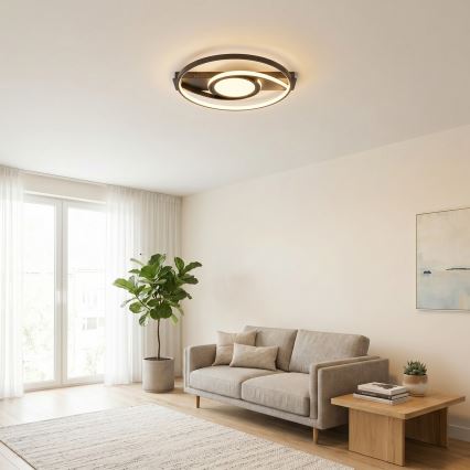 Brilagi - Dimmbar LED-taklampa TWIRL LED/38W/230V 3000-6000K svart + fjärrkontroll