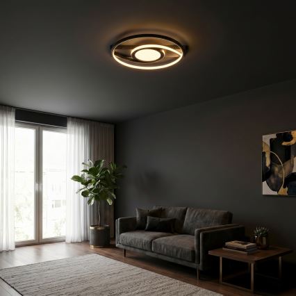 Brilagi - Dimmbar LED-taklampa TWIRL LED/38W/230V 3000-6000K svart + fjärrkontroll