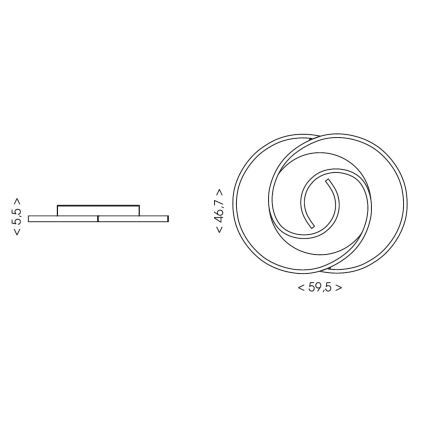 Brilagi - dimbart LED-takarmatur VELO XL LED/83W/230V 3000-6500K 46,7x59,5 cm + fjärrkontroll
