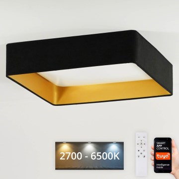 Brilagi - Dimmbar LED-taklampa VELVET SQUARE SMART LED/36W/230V 60x60 cm 2700-6500K Wi-Fi Tuya + fjärrkontroll svart