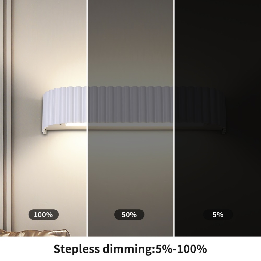 BRILAGI - LED-dimbar vägglampa FALCON MODERN LED/14W/230V 3000-6000K 40 cm vit + fjärrkontroll