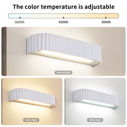 BRILAGI - LED-dimbar vägglampa FALCON MODERN LED/14W/230V 3000-6000K 40 cm vit + fjärrkontroll