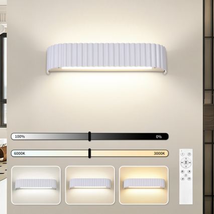 BRILAGI - LED-dimbar vägglampa FALCON MODERN LED/14W/230V 3000-6000K 40 cm vit + fjärrkontroll