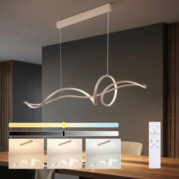 Brilagi - Dimmbar pendellampa på vajer SIGNATURE LED/55W/230V 3000-6000K 120x23 cm beige + fjärrkontroll