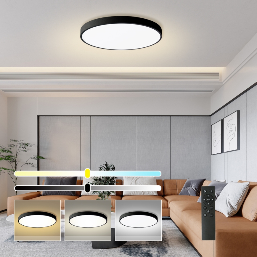 Brilagi - Dimbart LED-takarmatur POOL SMART LED/100W/230V 3000–6000K Ø 80 cm Wi‑Fi Tuya svart + fjärrkontroll