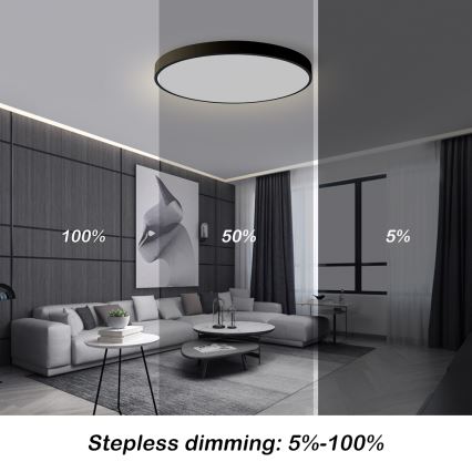 Brilagi - Dimbart LED-takarmatur POOL SMART LED/100W/230V 3000–6000K Ø 80 cm Wi‑Fi Tuya svart + fjärrkontroll