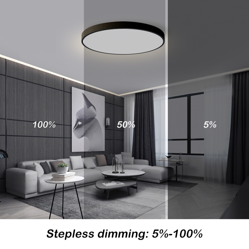 Brilagi - Dimbart LED-takarmatur POOL SMART LED/100W/230V 3000–6000K Ø 80 cm Wi‑Fi Tuya svart + fjärrkontroll