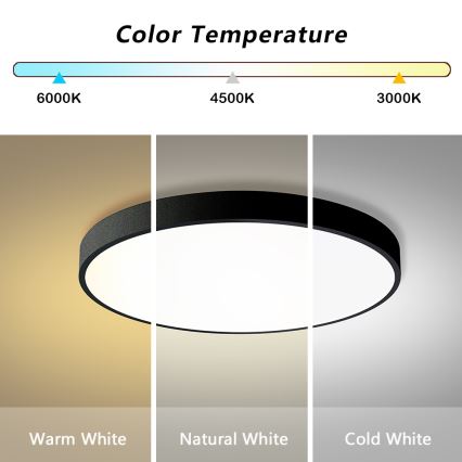 Brilagi - Dimbart LED-takarmatur POOL SMART LED/100W/230V 3000–6000K Ø 80 cm Wi‑Fi Tuya svart + fjärrkontroll