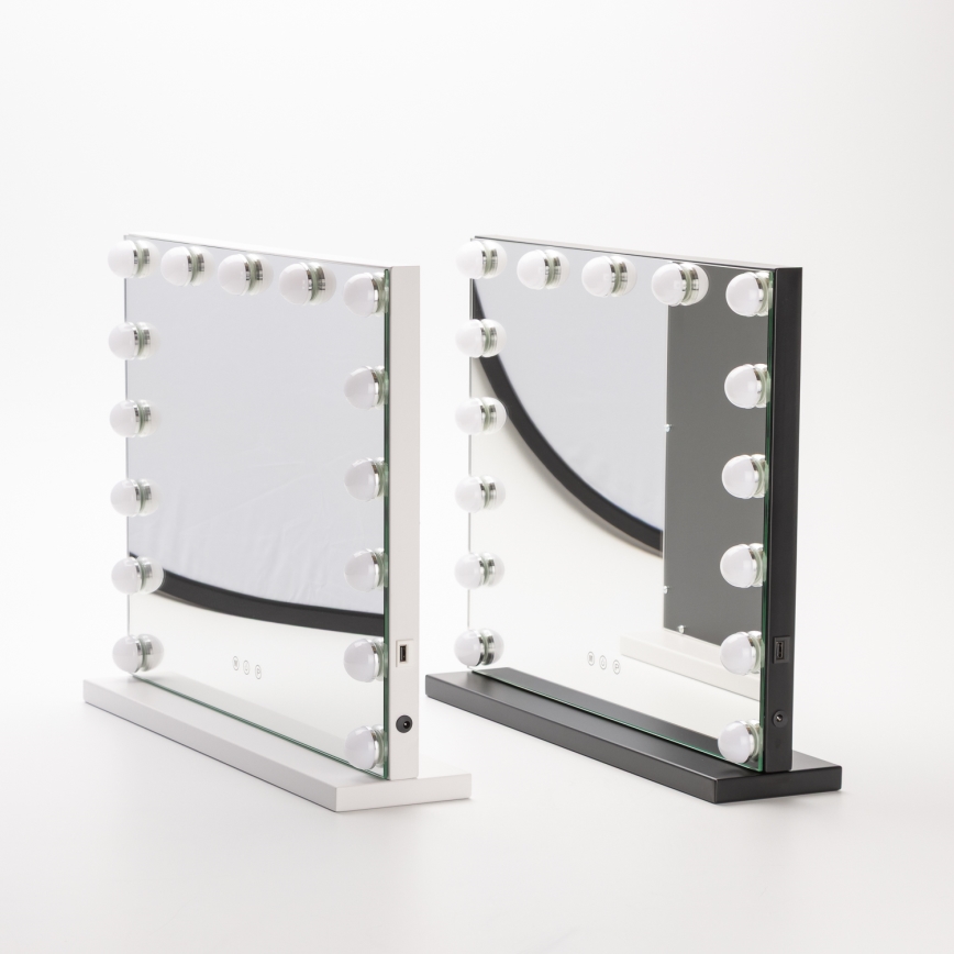 BRILAGI - Dimmbar sminkspegel HOLLYWOOD LED/15W/230V CCT + USB vit