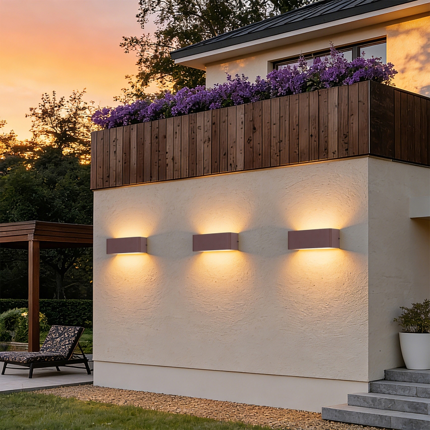 BRILAGI - DONNANI LED-utomhusvägglampa 7W/230V, 20 cm, brun, IP44