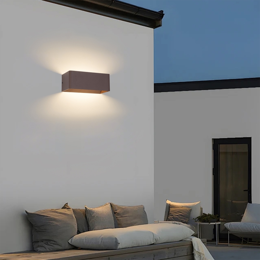 BRILAGI - DONNANI LED-utomhusvägglampa 7W/230V, 20 cm, brun, IP44