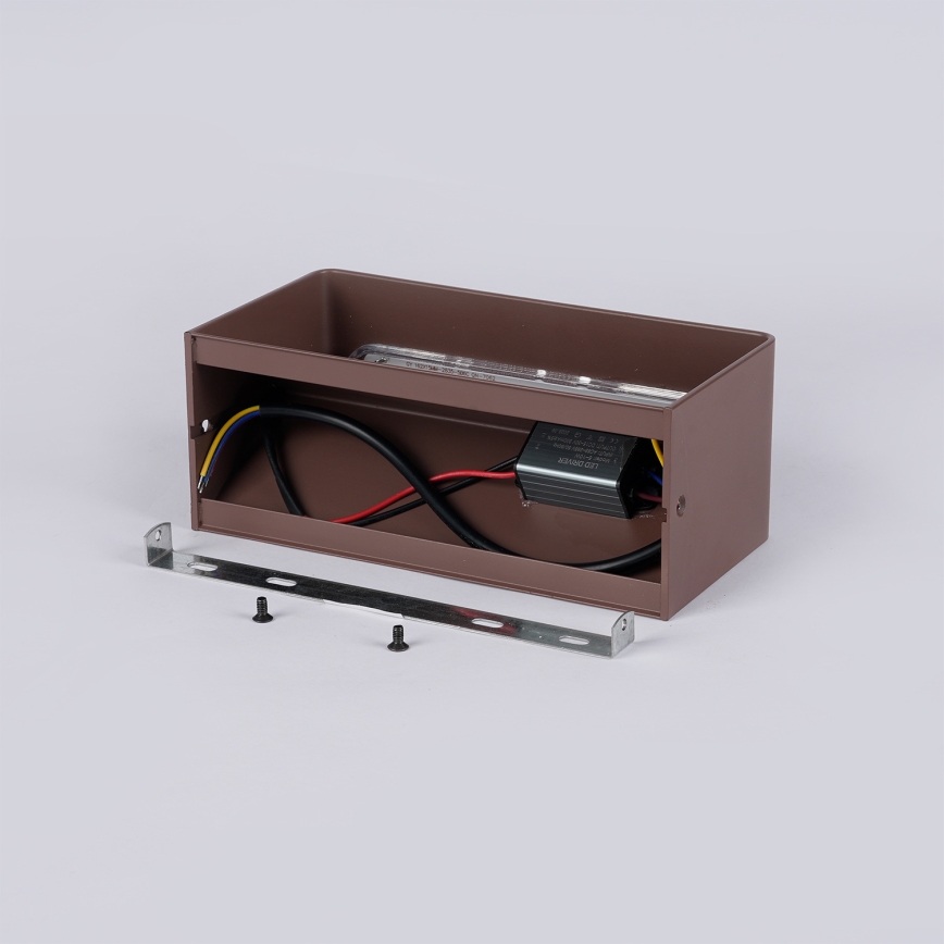 BRILAGI - DONNANI LED-utomhusvägglampa 7W/230V, 20 cm, brun, IP44