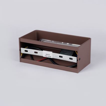 BRILAGI - DONNANI LED-utomhusvägglampa 7W/230V, 20 cm, brun, IP44