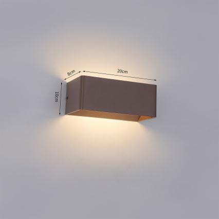 BRILAGI - DONNANI LED-utomhusvägglampa 7W/230V, 20 cm, brun, IP44