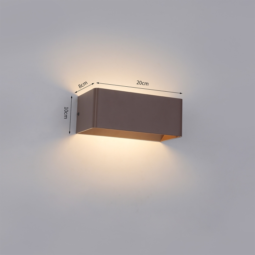 BRILAGI - DONNANI LED-utomhusvägglampa 7W/230V, 20 cm, brun, IP44
