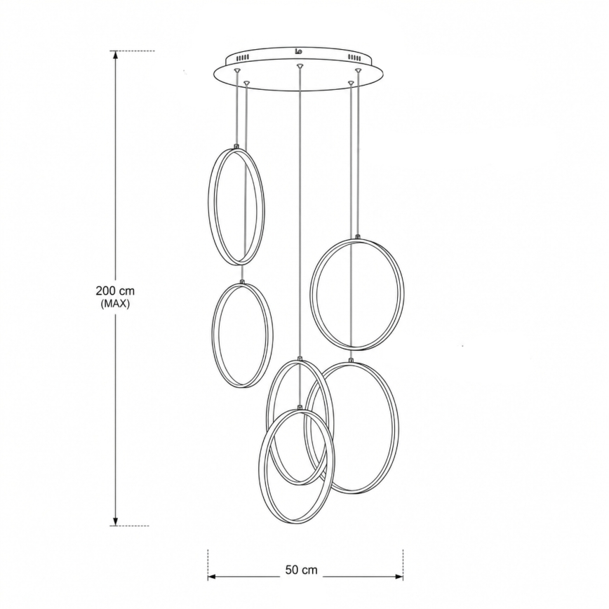 BRILAGI - ECHO LED-pendel på kabel LED/80W/230V 4000K Ø 50 cm svart