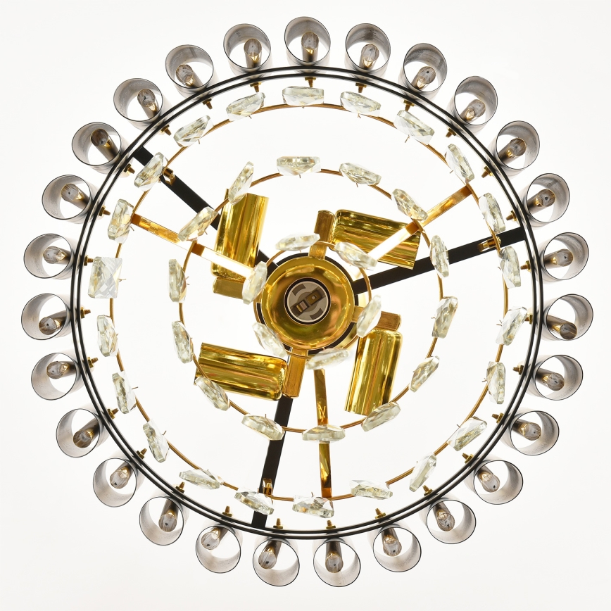 Brilagi - ECLIPSE ljuskrona med kedja, 5xE14/10W/230V, Ø 38 cm, svart/guld