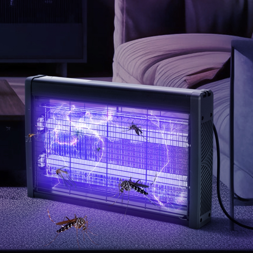 Brilagi - Elektrisk insektsfälla 2xUV/10W/230V 60 m2 svart