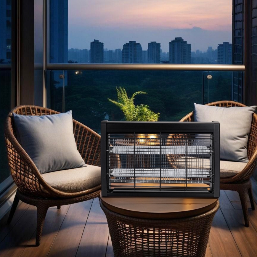 Brilagi - Elektrisk insektsfälla 2xUV/10W/230V 60 m2 svart