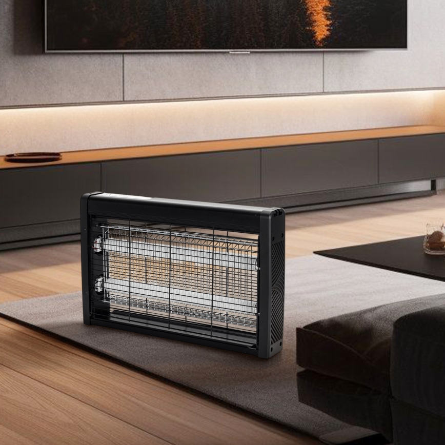 Brilagi - Elektrisk insektsfälla 2xUV/10W/230V 60 m2 svart