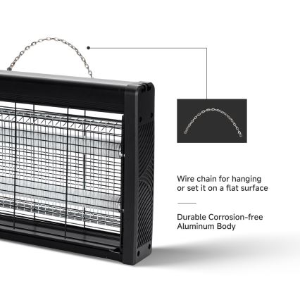 Brilagi - Elektrisk insektsfälla 2xUV/10W/230V 60 m2 svart