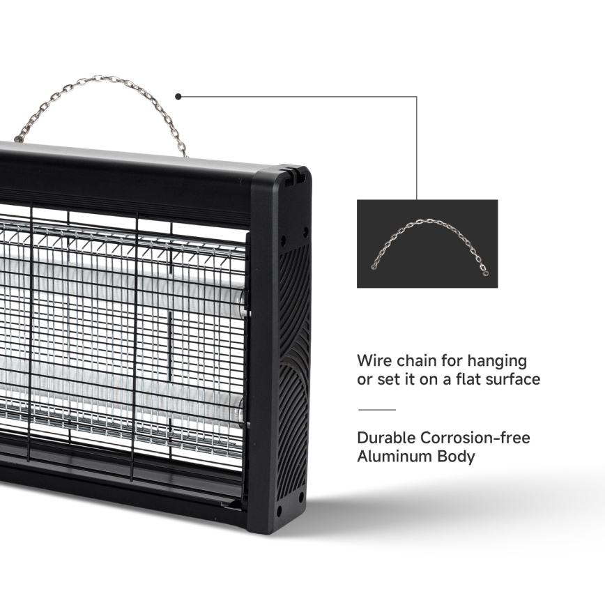 Brilagi - Elektrisk insektsfälla 2xUV/10W/230V 60 m2 svart