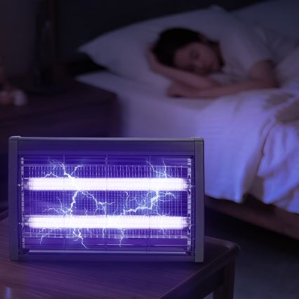 Brilagi - Elektrisk insektsfångare 2xUV/18W/230V 100 m² svart