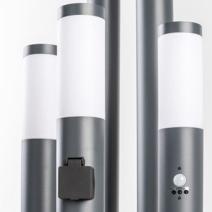 BRILAGI - ELIA utomhuslampa med eluttag 1xE27/20W/230V IP44 50 cm antracit