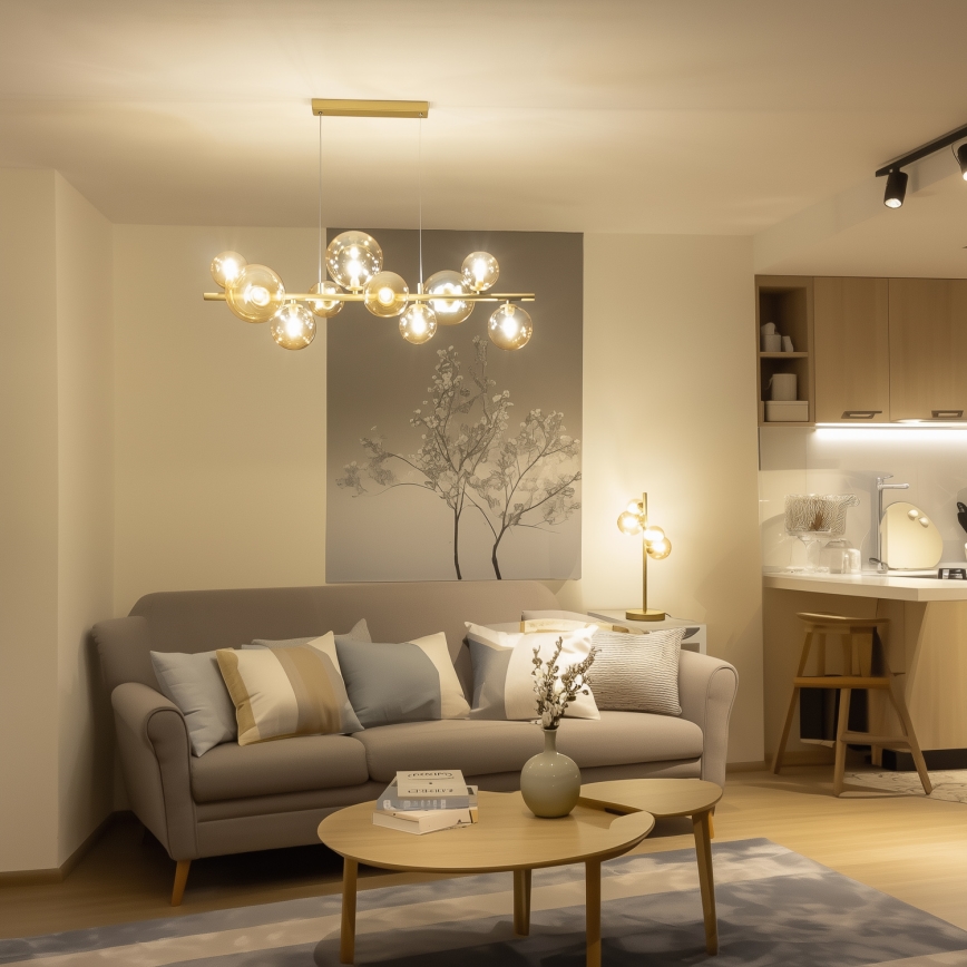 BRILAGI - Reservglas till ljuskrona, vägglampa och bordslampa MISTEL, MILLA Ø 15 cm, guld