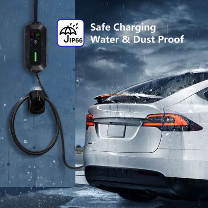 Brilagi - EV resladdstation för elbilar FAST AC Typ 2 16A/380V 11kW + kontakt 230V, 3,7kW 5m + låda