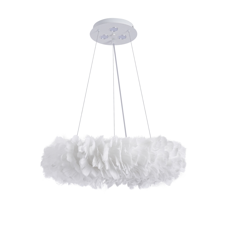 BRILAGI - FEATHER LED-pendellampa på vajer, 3x E27 (40 W/230 V) + 3x LED (3 W), Ø 50 cm, vit