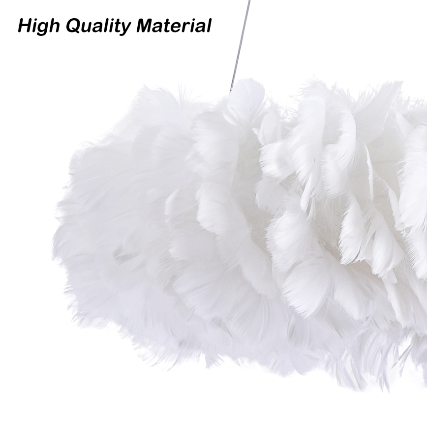BRILAGI - FEATHER LED-pendellampa på vajer, 3x E27 (40 W/230 V) + 3x LED (3 W), Ø 50 cm, vit