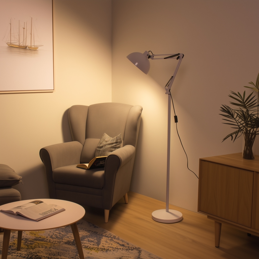 BRILAGI - Flexibel golvlampa TASKER 1xE27/60W/230V 157 cm vit