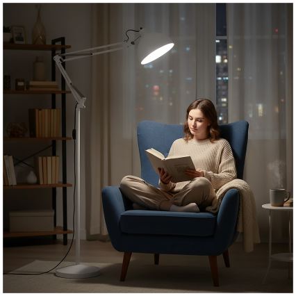 BRILAGI - Flexibel golvlampa TASKER 1xE27/60W/230V 157 cm vit