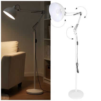BRILAGI - Flexibel golvlampa TASKER 1xE27/60W/230V 157 cm vit