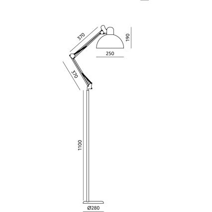 BRILAGI - Flexibel golvlampa TASKER 1xE27/60W/230V 157 cm vit