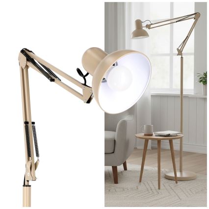 Brilagi - Flexibel golvlampa TASKER 1xE27/60W/230V 184 cm beige
