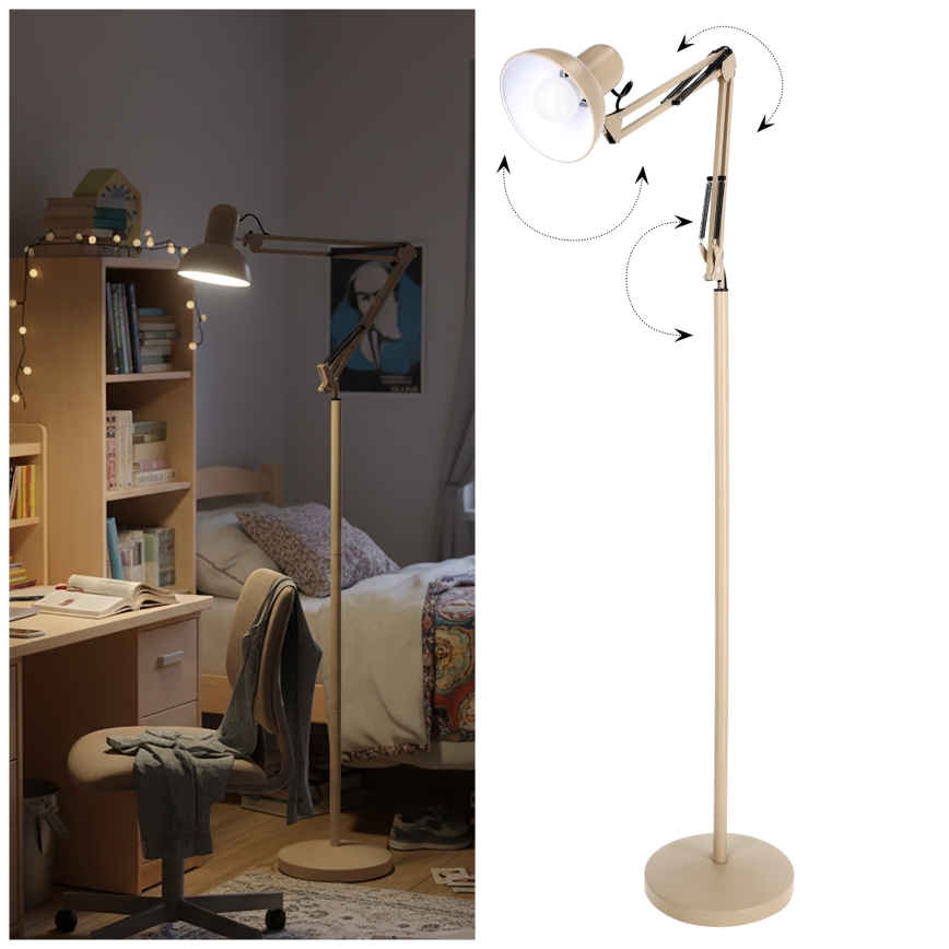 BRILAGI - Flexibel golvlampa TASKER 1xE27/60W/230V 184 cm beige