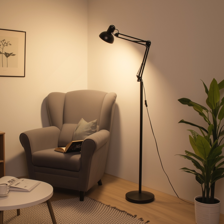 BRILAGI - Flexibel golvlampa TASKER 1xE27/60W/230V 184 cm svart