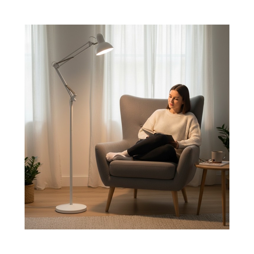Brilagi - Flexibel golvlampa TASKER 1xE27/60W/230V 184 cm vit